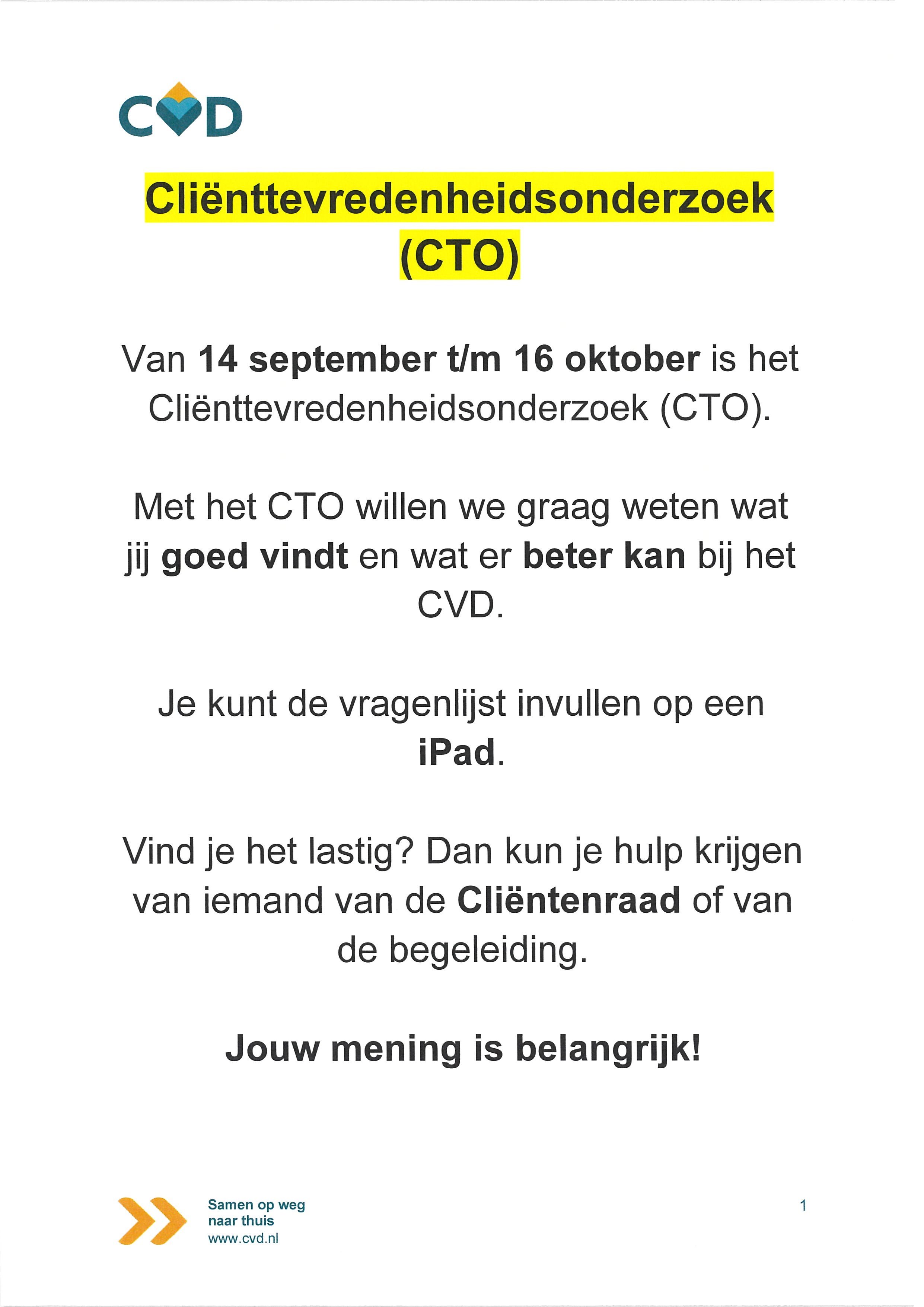 Cliënttevredenheidsonderzoek (CTO)